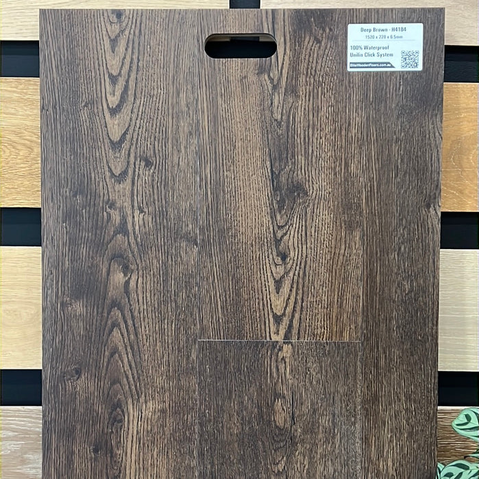 H4184, Hybrid Flooring 6.5mm, Deep Brown